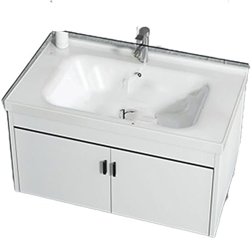 CASEGO Solid Wood Bathroom Cabinet Double Door Easy To Clean Home Wall-mounted Integrated Washbasin Cabinet Combination (80cm)