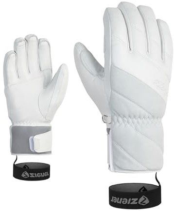 Ziener Alpine Damen Ski Handschuhe Leder Kuma weiß - 8