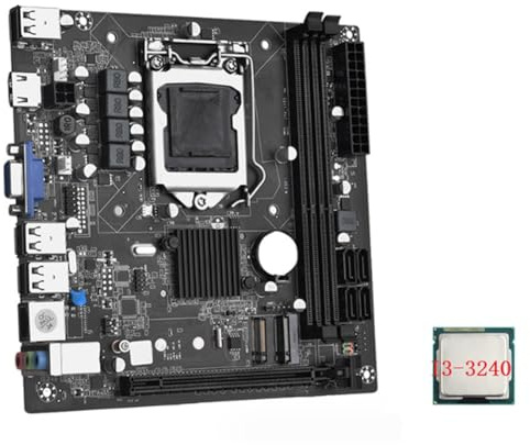 Graootoly ITX H61 Desktop Motherboard + I3-3240 CPU LGA 1155 Supporto fino a 16GB DDR3 1600MHz RAM Slot 100M Scheda di Rete 1 Set Nero