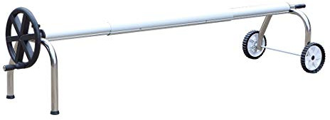 INTERNATIONAL COVER POOL Enrollador de Cubierta de Piscina Robusto. Ajustable hasta 4,2m con Tubo de 80mm. Gran Estabilidad Comodo Y FACIL DEMONTAR
