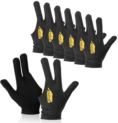 HZAOPZE Billard Handschuh-8 pcs 3 Finger Queue Handschuhe,Billardhandschuhe,Billard Snooker Queue Handschuhe, atmungsaktiver, Unisex Dehnbar, Bestickter,für Billard Zubehö