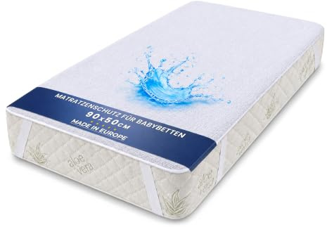 Matratzenschoner wasserdichte Matratzenauflage 50x90 cm – Kinder Bettunterlage Matratzenschutz und Bettschutz Mattress Protector Nässeschutz wasserdicht und waschbar 50 x 90