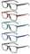 ZOECENT 5 Pack Lesebrille Blaulichtfilter Brille Damen Herren Computer Brillen Lesebrillen mit Federscharniere (5 Farbe Mischen, 000, x)