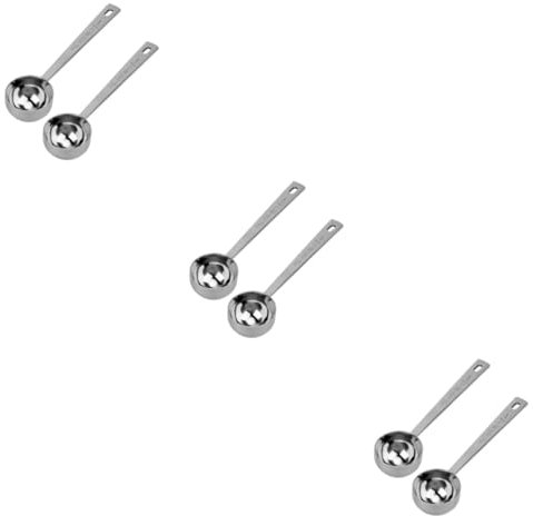 Alipis 6 Piezas cuchara de mango largo cucharas cubiertos Cuchara medidora medidor de cucharadas cucharas con agujero para colgar cucharas de cafe cucharas soperas cucharada de té de