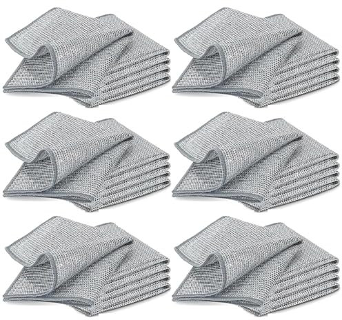 KPSRFG 30pc Smart Scrubs - Non-scratch Scouring Cloths, Wire Miracle Cleaning Cloths, 20x20cm, Wire Washing Cloth for Wet & Dry