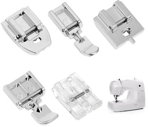 5 Stück Multifunktions Nähfuß,Reißverschluss-Nähfuß Unsichtbar/verdeckt/breit/schmal/durchsichtig,Nähmaschinen Zubehö für Nähmaschine von W6, Brother, Singer, Privileg, Janome, Husqvarna und mehr