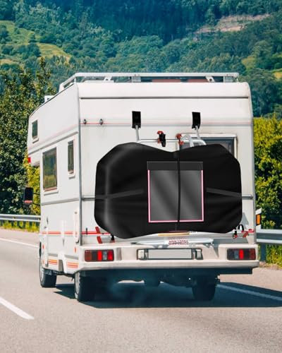 SUPAREE Bike Covers Transport Bike Covers for Outside Storage Bike Rack Cover for 2-3 Bikes Waterproof 420D Oxford Heavy Duty for Motorhome Caravan Car Hitch Travel Camping