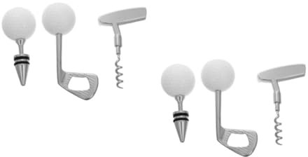 MAGICLULU 2 Juegos Tapón De Vino De Golf Abrebotellas De Barra Abridores De Botellas Únicos Abridor De Botellas Único Abrebotellas Creativos Metalicos Acero Inoxidable Silver