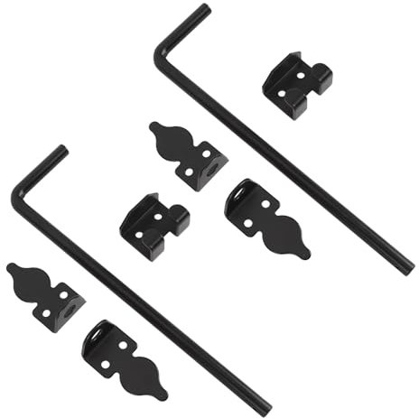 Heavy Duty Gate Drop Rod, Metal Gates Doors Stopper, 12 Inch Carbon Steel, for Double Doors Security, Easy to Install, Suitable for Wooden and Metal Gates