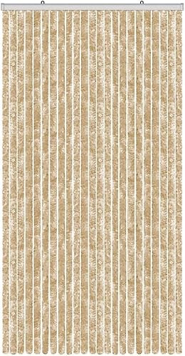Generico Susanna Home Tenda Antimosca Antirumore Caduta Pannello Porta Finestra Casa in Ciniglia (BEIGE, 100X220)
