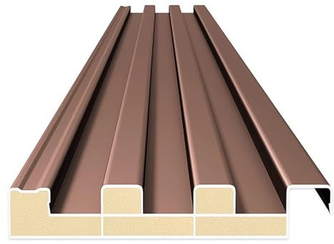 Elitix Roofing Corrugated Panels Double Aluminum, Greenhouse Cladding Roof Deck for Chicken Coop, Shade Pergola Ceiling Cover/Garages Windproof Board(Brown,L 17m(55.7ft))