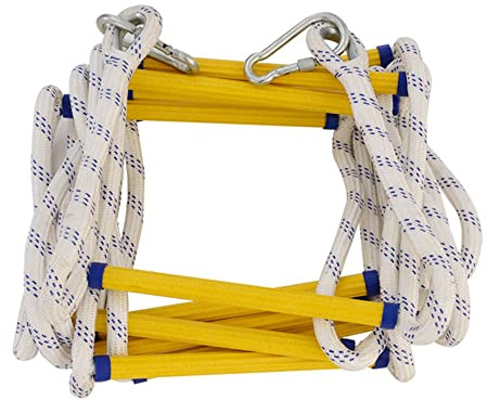 LUMSGN Échelle de sécurité en Corde, échelle de Secours avec mousquetons, échelle d'évacuation, évacuation par fenêtre et balcon/15 m/49 pi