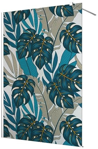 Stickers paroi de douche dépoli - Feuilles Tropicales - Largeur 110 x Hauteur 200 cm