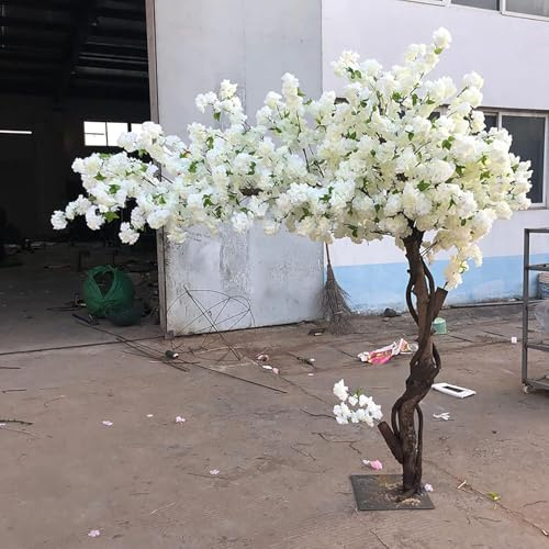 1.8 * 1.5M/70 * 59in,Cerisier Japonais Artificiel Blanc, Branche Fleur De Cerisier Japonais Artificielle, pour IntéRieur ExtéRieur, Mariage, Bureau