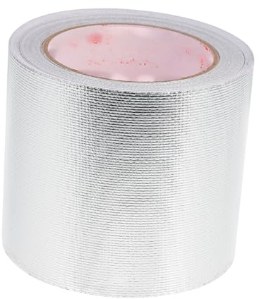 POPETPOP Cinta de Aluminio de Fibra de Vidrio 1 Rollo, Plata