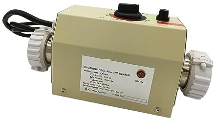 KOROBIE Chauffage de Piscine, 3KW Chauffe-Piscine électrique Piscine et Bain Spa Baignoire chauffante Chauffe-Eau Thermostat Accessoires de Piscine pour Piscine Hors Sol