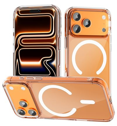 tigratigro Cover Magnetica per iPhone 17 Pro, Compatibile con Mag-Safe Ricarica Wireless, Anti Ingiallimento, Telefono Custodia Antiurto, Retro Antigraffio Trasparente
