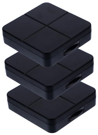 INOOMP Portable Contact Lens Case Kit 3 Sets Black Travel Lens Holder with Mirror and Tool and Eye Care Maintenance