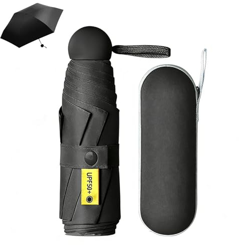 Flhlxzm Mini Travel Umbrella, Compact Windproof UV Lightweight Portable