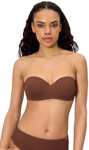 YSABEL MORA. Top Bikini Bandeau Tejido Calado Copa C. con Aro Y Relleno. Tirantes Regulables Y Desmontables. Opción Sin Tirantes. Combínalo con Braga A Juego para Look Completo .Colección Sand.