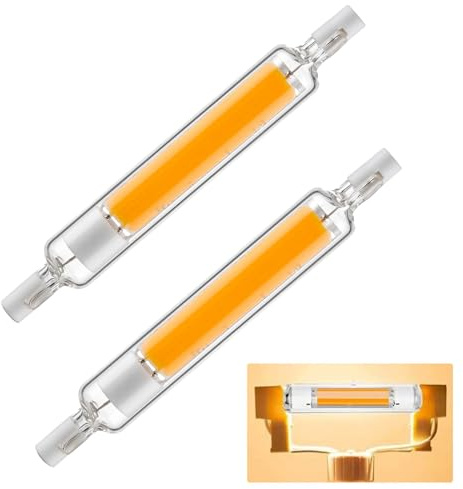 Dvnoua R7S LED 118mm Dimmbar 20W Lampen, Warmweiß 3000K 2000LM, Ersatz 200W Halogen Leuchtmittel, Kein Flackern, 360° Strahlbeleuchtung, AC 220-240V, 2PCS