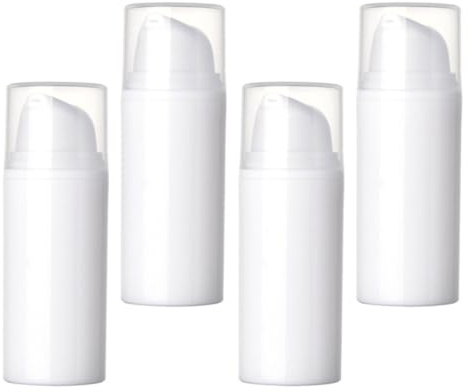 4 Pièces Flacon Pompe Vide 15ml en PP Blanc pour Voyage