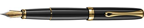 DIPLOMAT - Füllhalter Excellence A2 Lack schwarz vergoldet - Mittlerer - Schick und elegant - Lange Lebensdauer - Schwarz - 5 Jahre Garantie