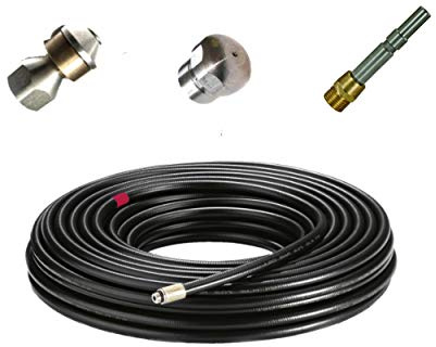 50 Meter Rohrreinigungsschlauch-Set Professional 4-teilig für Nilfisk Alto Wap Kärcher Kaltwasser & Heißwasser Hochdruckreiniger HD HDS von ONE!
