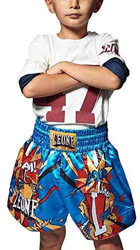 LEONE 1947, Pantalones Cortos Thai Jr Hero, Unisex Niño/a, Ciel Azul, XL, ABJ02