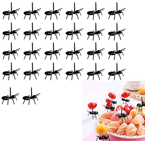 24pcs Fourchette à Dessert Fruit Cure-Dents, Fourchettes en Plastique Fourmis Apéritif Animaux, Cure-dent Mignon Mini Cartoon de Nourriture