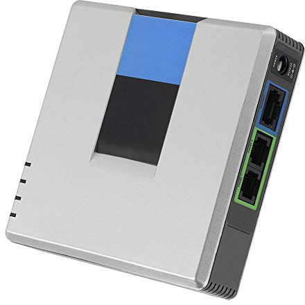 Diyeeni Adattatore Telefonico VoIP a 2 Porte, VoIP Gateway Adattatore Telefonico Analogico 2 Porte a Internet Telefono VoIP e Dispositivo con Cavo Sip RJ45 per Linksys PAP2T (EU)