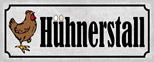 Schatzmix Spruch Huhn Hühnerstall Metallschild 27x10 cm Deko tin Sign Blechschild, Blech, Mehrfarbig