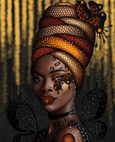 Classic Jigsaw Puzzle 1000 Piece Wooden Adults Children Puzzles-Butterfly African Woman-Art DIY Leisure Game Fun Toy Gift Suitable Family Friends