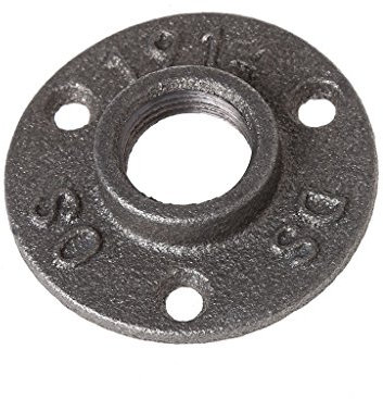 TEBI Raccordi per tubi in ferro con flangia a pavimento filettati malleabili da 3/4 neri