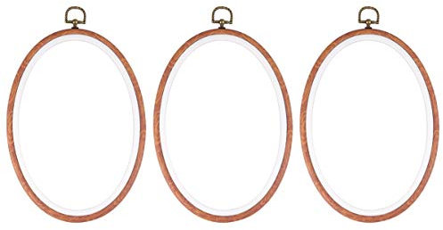 EXCEART 3stücke Stickrahmen aus Holzimitation Diy-stickkreis mit Nähwerkzeug für Kreuzstich und Bastelprojekte Geeignet als Dekoration für Hochzeit und Wand