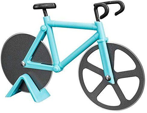 N /A Cortador de Pizza, Cortador de Pizza para Bicicleta Cortadora de Cuchilla súper Afilada de Acero Inoxidable Doble, fácil de Limpiar para la Cocina doméstica (Azul)