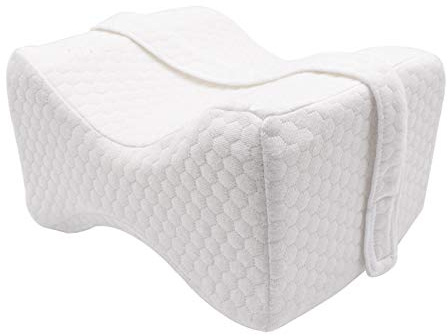 TRIXES Coussin pour Genoux avec Attache - Support pour Genou avec Contour- Support arrière- Coussin à Mousse mémoire- Coussin de maternité- Coussin de lit- Aide et Confort pour Dormir