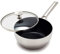 Blue Diamond Cookware Triple Steel Stainless Steel Ceramic Nonstick 20 cm/2.4 Litre Chef Sauté Pan with Lid, Tri-ply, PFAS-Free, Multi Clad, Induction,Oven Safe, Silver