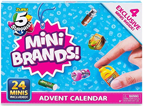 5 SURPRISE Mini Brands 77261 Lot de 24 calendriers de l'Avent édition limitée par ZURU avec 4 mini capsules exclusives Mystery Capsule Real Miniature Brands Collectibles
