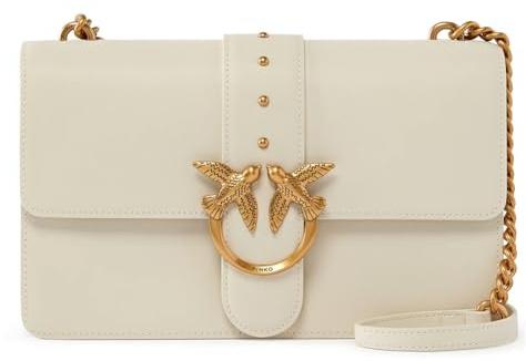 Pinko Damen Taschen Weiß Umhängetasche mit Logo Love Birds Diamond Cut