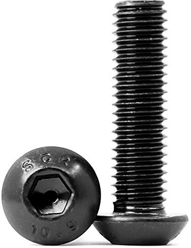 (100 Stück) M5x10mm Linsenkopfschrauben mit Innensechskant 10,9 Grad Kohlenstoffstahl Innensechskantschraube schrauben Vollgewinde schwarz