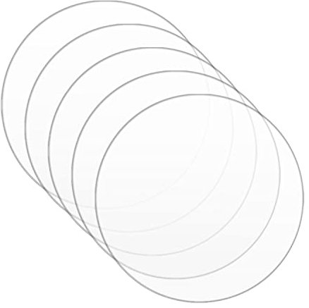 QEEYON 4Pcs Clear Acrylic Sheets, 9 Dia Round Plexiglass Sheets Disc 0.07 Thinckness Transparent Plexiglass Panels for Craft Cake Decor Painting Sign Blank DIY Display Project