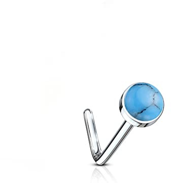 Treuheld® Nasenpiercing mit Edelstein | 8 Farben | Nasenstecker