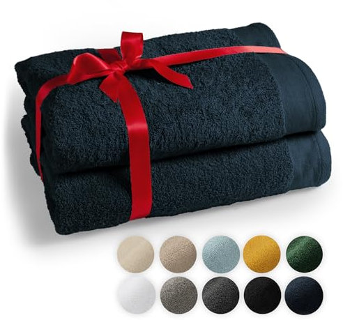 Blumtal Telo Doccia Premium - Set di Asciugamani da Sauna 80x200cm - Asciugamano da Doccia Certificato Oeko-TEX - 100% Cotone - Asciugamani Doccia Grande - 2 Pezzi - Bleu