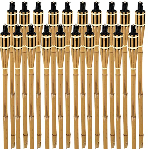 Bambusfackel Gartenfackeln mit Docht 90 cm lang Outdoor-Fackel 185 ml Füllmenge Garten-Deko Lagerfeuer-Romantik (10)