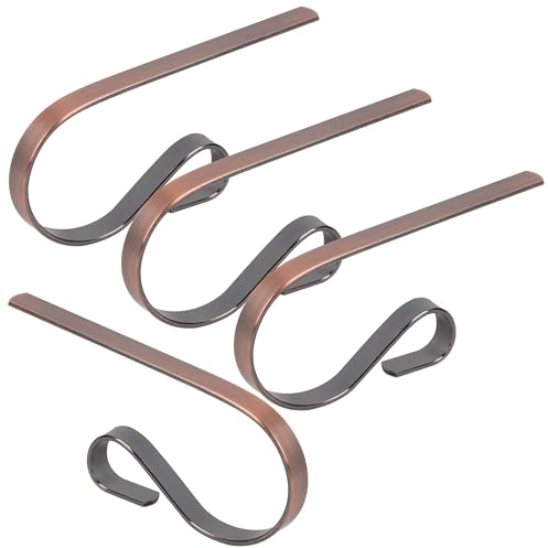 KEYIDO Weihnachtsstrumpfhalter, Kleiderbügel, Weihnachtsstrumpf-Haken für Kamin, Kaminsims, Metall, Weihnachtsstrümpfe & Halter zum Aufhängen, 4 Stück