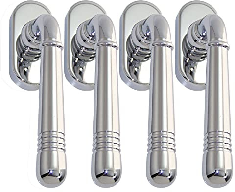 Massiv Messing Fenstergriff Set 4 x FG Helena Prime 0320 Chrom Fensterbeschlag
