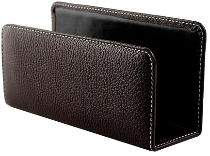 DELMON VARONE - Briefständer aus Premium Leder Soft Grain braun - Dokumentenständer zur Aufbewahrung von Briefe, Dokumente & Prospekte - Organizer für Schreibtisch und Büro mit Metalleinlage