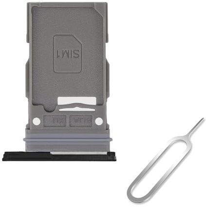 Cemobile SIM Card Tray Slot Holder and Micro SD card tray Replacement for Samsung Galaxy S23 & S23 Plus (Single SIM Version ONLY) + Eject Pin (Phantom Black)