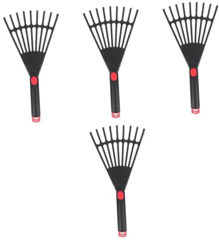 WOONEKY 4 Rastrelliere in Plastica Per Piccoli Attrezzi Da Giardinaggio Rastrello Per Foglie Robusto E Facile Da Usare